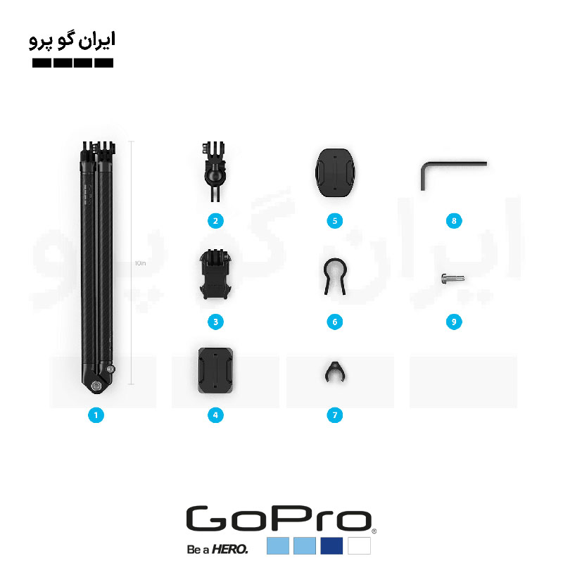 بوم و پایه‌های چسبی گوپرو - Gopro Boom + Adhesive Mounts/ایران گوپرو