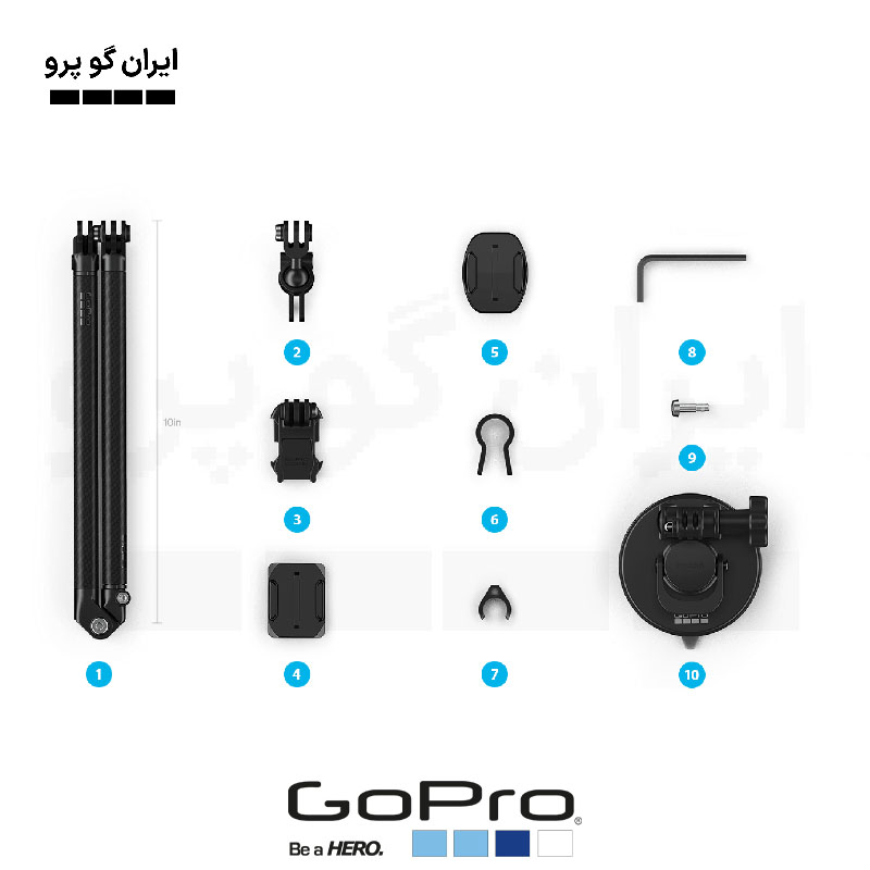 بوم و ساکشن نگهدارنده گوپرو - Gopro Boom + Suction Mount/ایران گوپرو